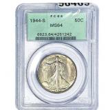 1944-S Walking Liberty Half Dollar PCGS MS64