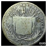 1865 Costa Rica Silver 10 Centavos