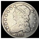 1836 Capped Bust Silver Quarter LIGHTLY CIRCULATED