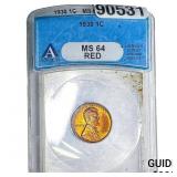 1930 Wheat Cent ANACS MS64 Red