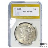 1928 Silver Peace Dollar PGA MS63