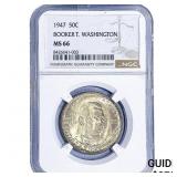 1947 Booker T Half Dollar NGC MS66