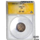 1864 Indian Head Cent ANACS EF45 CN