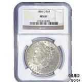 1884-O Morgan Silver Dollar NGC MS61