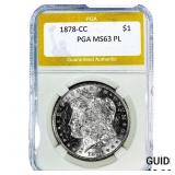 1878-CC Morgan Silver Dollar PGA MS63 PL