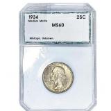 1934 Washington Silver Quarter PCI MS60 Med Motto