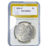 1891-O Morgan Silver Dollar PGA MS63+