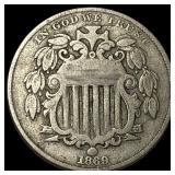 1869 Shield Nickel LIGHTLY CIRCULATED