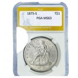1875-S Silver Trade Dollar PGA MS63