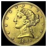 1885 Liberty Head Half Eagle $5 Gold UNCIRCULATED