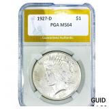 1927-D Silver Peace Dollar PGA MS64
