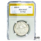 1935-S San Diego Half Dollar PGA MS67