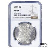 1885 Morgan Silver Dollar NGC MS66