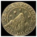1905 Oregon Lewis & Clark Expo Gold 1/2 Token HIGH