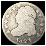 1824 Capped Bust Dime NICELY CIRCULATED