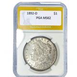 1892-O Morgan Silver Dollar PGA MS62