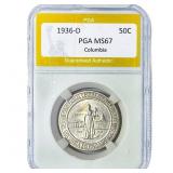 1936-D Columbia Half Dollar PGA MS67
