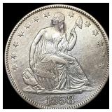 1858 Silver Half Dollar (Seated Liberty) HIGH GRAD