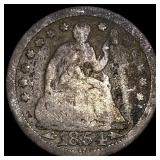 1854 Arrows Seated Liberty Half Dime NICELY CIRCUL