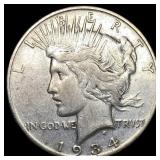 1934 Silver Peace Dollar NEARLY UNCIRCULATED