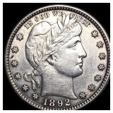 1892 Silver Barber Quarter CLOSELY UNCIRCULATED