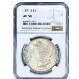 1891-S Morgan Silver Dollar NGC AU58