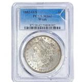 1882-O/S Morgan Silver Dollar PCGS MS62 Weak