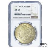 1921 Morgan Silver Dollar NGC MS62