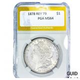 1878 REV 79 Morgan Silver Dollar PGA MS64