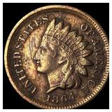 1864 Bronze Indian Head Cent NEARLY UNCIRCULATED