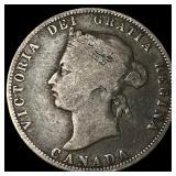 1874-H Silver 25 Cents Canada NICELY CIRCULATED