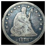 1878-CC Silver Seated Liberty Quarter LIGHTLY CIRC