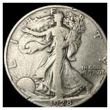 1928-S Silver Walking Liberty Half Dollar NEARLY U