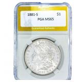 1881-S Morgan Silver Dollar PGA MS65