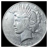 1928 Silver Peace Dollar NEARLY UNCIRCULATED