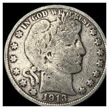 1913 Barber Half Dollar NICELY CIRCULATED
