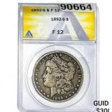 1892-S Morgan Silver Dollar ANACS F12
