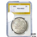 1891 Morgan Silver Dollar PGA MS63