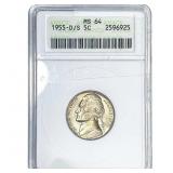 1955-D/S  Jefferson Nickel ANACS MS64
