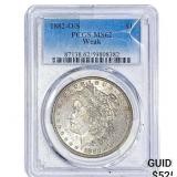 1882-O/S Morgan Silver Dollar PCGS MS62 Weak