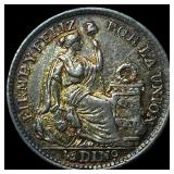 1912 Peru Silver 1/2 Dinero