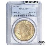 1921-D Morgan Silver Dollar PCGS MS64