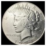 1934-S Silver Peace Dollar NEARLY UNCIRCULATED