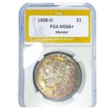 1898-O Morgan Silver Dollar PGA MS66+ Monster