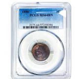 1890 Indian Head Cent PCGS MS64 BN
