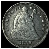 1858 Seated Liberty Silver Half Dime NEARLY UNCIRC