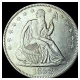 1858 Seated Liberty Half Dollar CLOSELY UNCIRCULAT