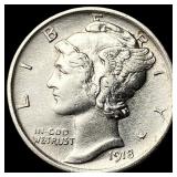1918-S Silver Mercury Dime CLOSELY  UNCIRCULATED