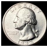1932-D Silver Washington Quarter CHOICE AU