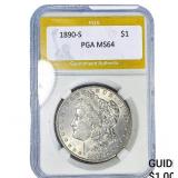 1890-S Morgan Silver Dollar PGA MS64